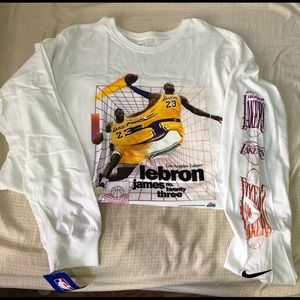 White Lakers/Lebron Long Seeve Shirt